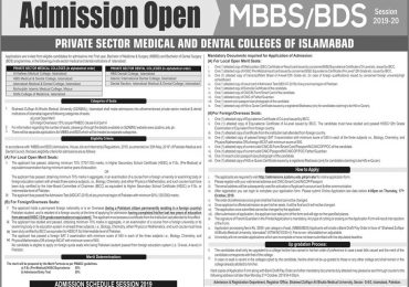 Al Nafees Medical College Islamabad Admission 2019