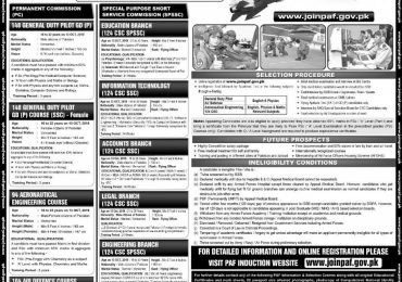 Join PAF Jobs 2019 by www.joinpaf.gov.pk Online Registration Form