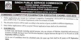 Combined Competitive Examination Sindh 2019 SPSC Online Apply