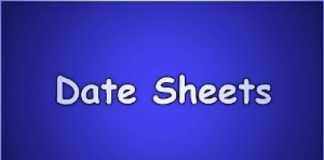 Bahawalpur Board Inter Date Sheet 2020 11th, 12th Class