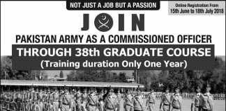 Join Pak Army Graduate Course 2018 Online Registration Criteria