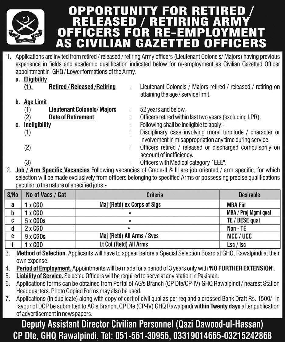 Retired Army Officer Jobs As A Civilian Gazetted Officer 2019Retired Army Officer Jobs As A Civilian Gazetted Officer 2019