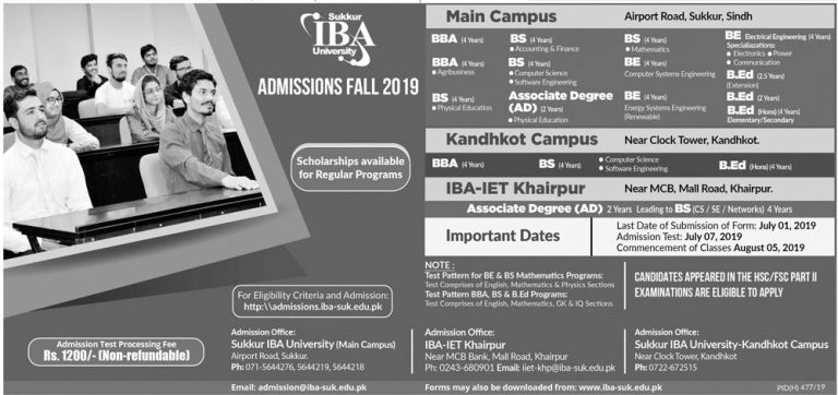 IBA Sukkur Postgraduate Admission 2025 Online Apply