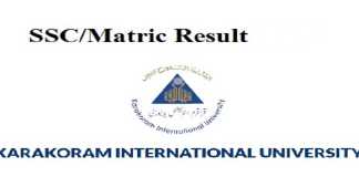 Karakoram International University KIU Matric Result 2019