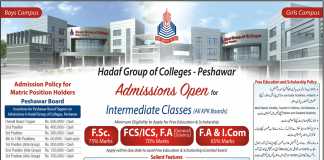 Hadaf Group of Colleges Peshawar Admission 2018
