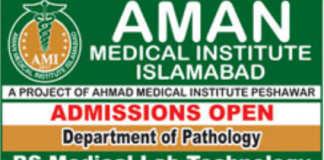 Aman Medical Institute Islamabad Admission 2018 Form