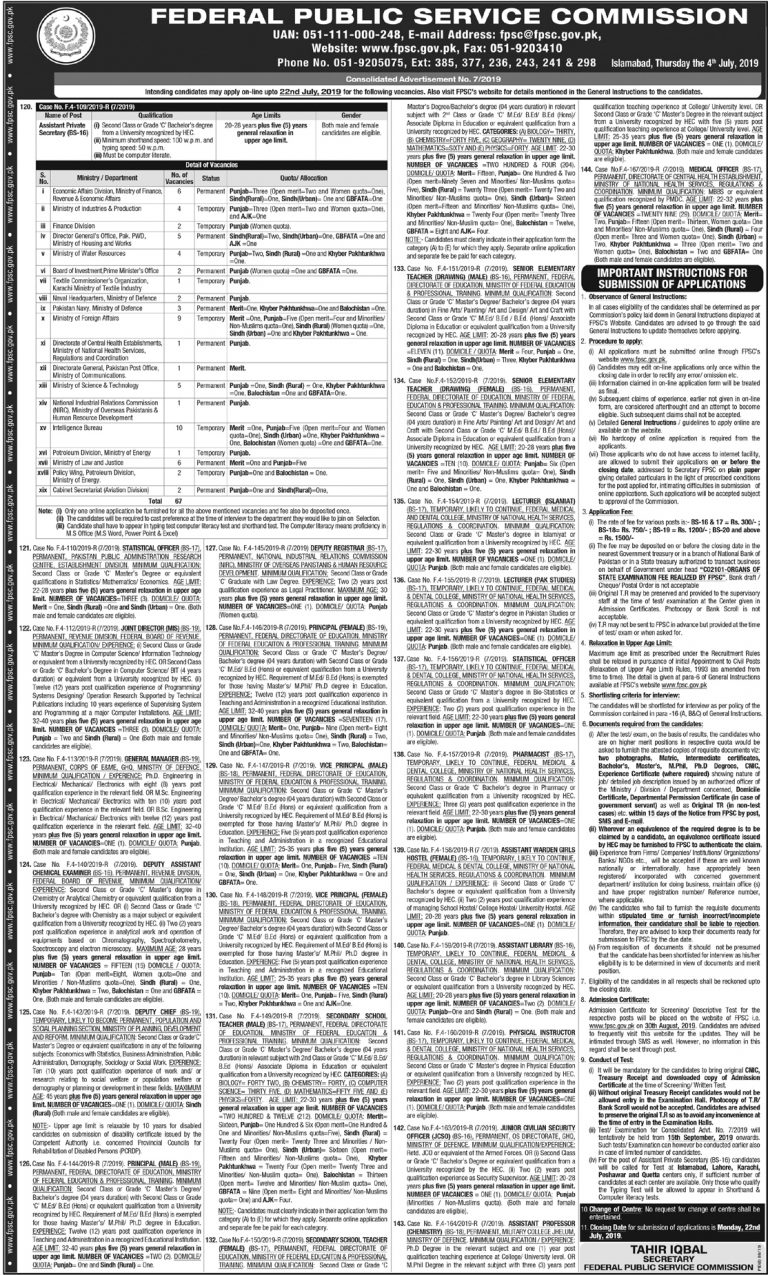 FPSC Secondary School Teacher SST Jobs 2019 Male, Female Apply Online