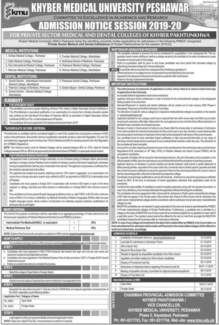 Women Medical and Dental College Abbottabad Admission 2022