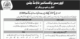 Overseas Pakistanis Foundation OPF Internship Program 2019