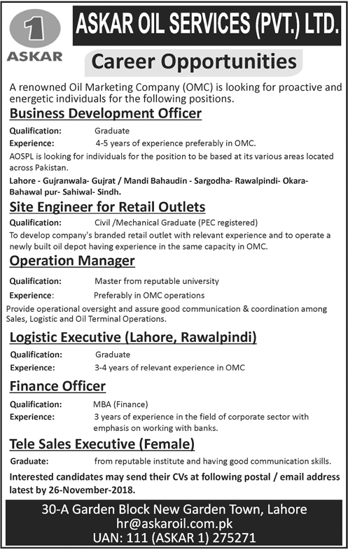 Askar Oil Services Jobs 2018