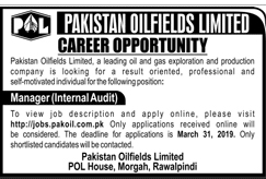 POL Jobs 2019 Pakistan Oilfields Limited