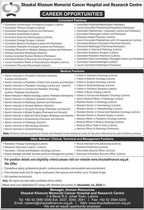 application form job shaukat for khanum Lahore khanum Hospital Jobs 2018 Application Shaukat Form