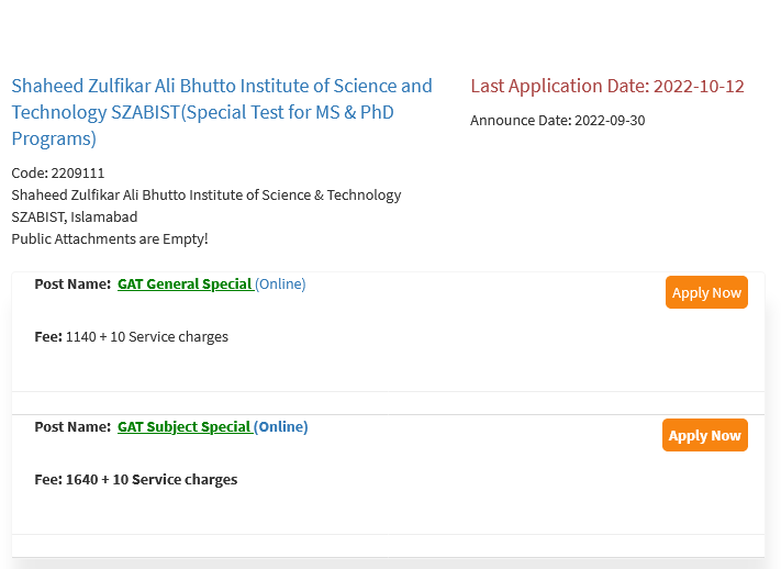 SZABIST Entry Test Result 2025 Shaheed Zulfikar Ali Bhutto Institute of Science and Technology