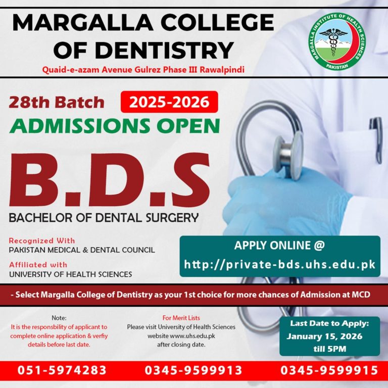 Margalla College of Dentistry BDS Admission 2026