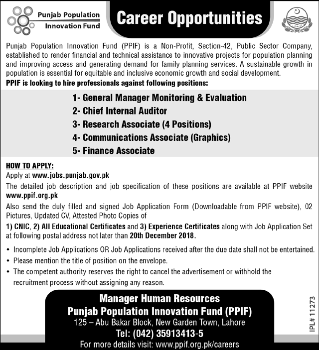 PPIF Jobs 2018