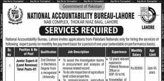 NAB Jobs 2020 National Accountability Bureau Application Form Last Date