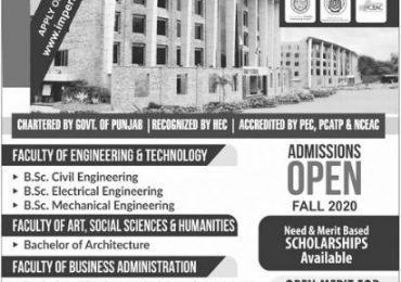 Imperial College of Business Studies Lahore Admission 2020