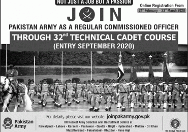 Join Pakistan Army Through Technical Cadet Course 2020 Online Registration