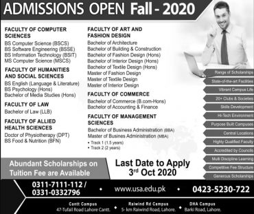 University Of South Asia Admissions 2025