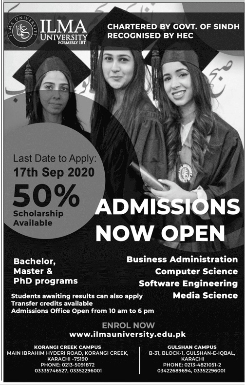 Ilma University Karachi Admission 2025 Last Date