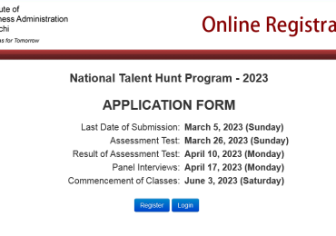 IBA Karachi National Talent Hunt Program 2023 Online Form