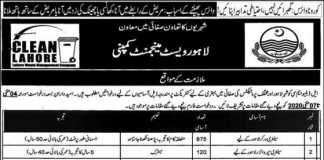LWMC Lahore Waste Management Company Jobs 2020
