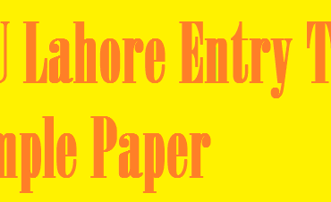 GCU Lahore Entry Test Sample Paper 2026 Download PDF