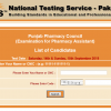Punjab Pharmacy Council Roll Number Slip 2020