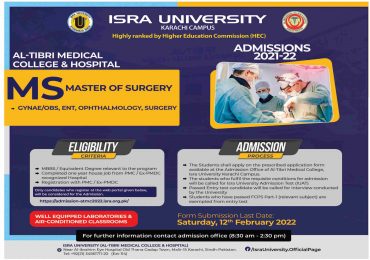 Isra University Karachi Admission 2022