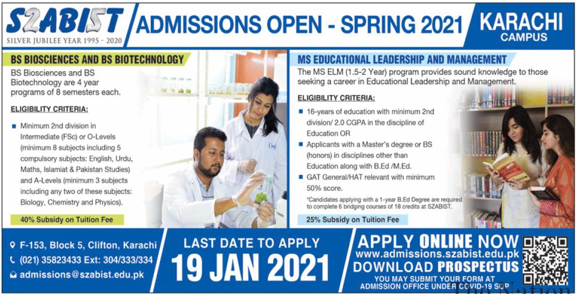 szabist-karachi-admissions-2021-form-online-entry-test-result