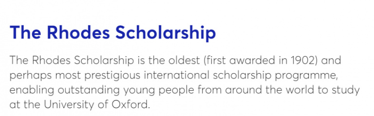 Rhodes Scholarship for Pakistan 2025 Eligibility, Deadline