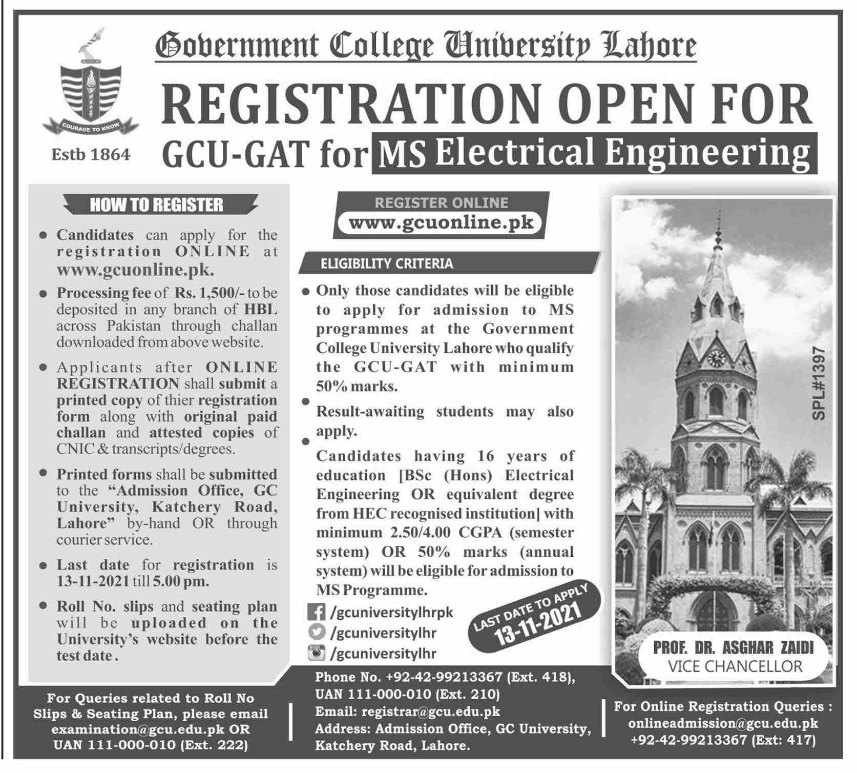 GC University Lahore On X: Admissions Open At GCU Lahore