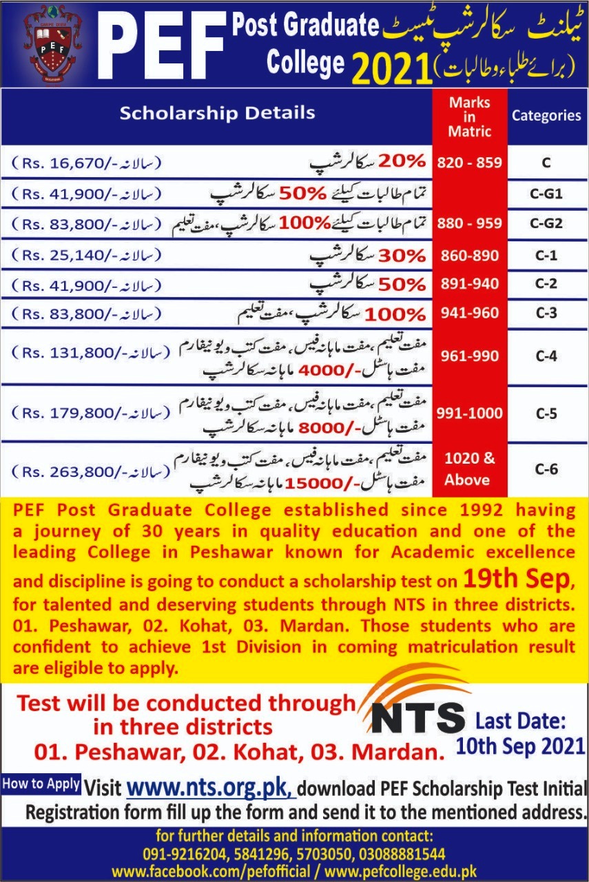 PEF Post Graduate College Scholarship 2024