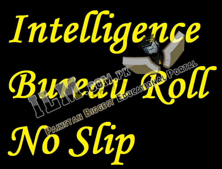 IB Roll No Slip 2025 leaone gov pk Online