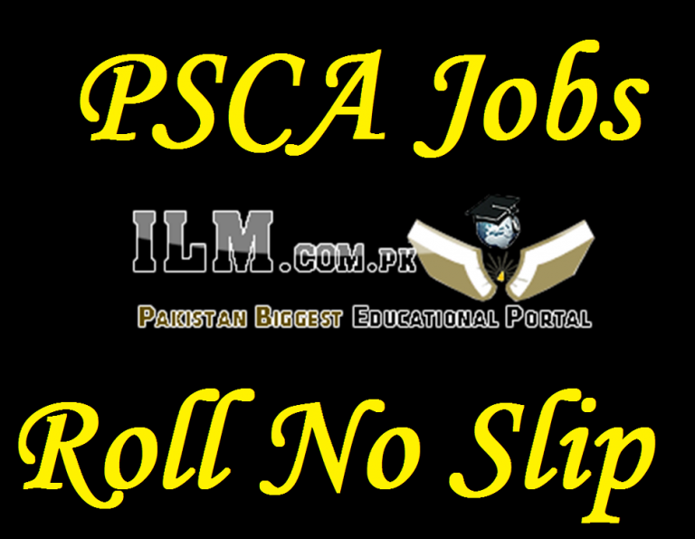 PSCA Roll No Slip 2025 Punjab Safe City Authority