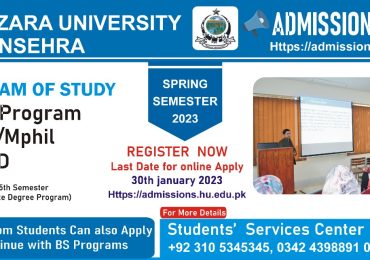 Hazara University Admission 2023