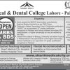 Sharif Medical And Dental College Lahore Admission 2022-2023 MBBS, BDS Form