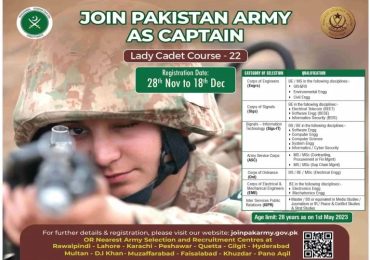 Lady Cadet Course 2022 Registration As a Captain