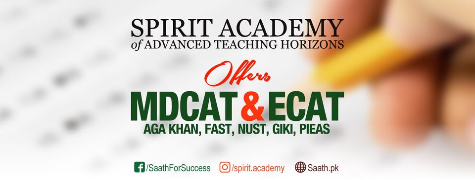 Spirit Academy MDCAT, ECAT Entry Test Preparation 2023 Fee, Notes