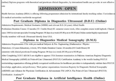 Health Services Academy Islamabad Admissions 2023