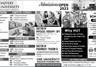 Hajvery University HU Admission 2023