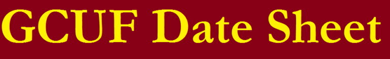 GCUF Date Sheet 2025 Affiliated Colleges