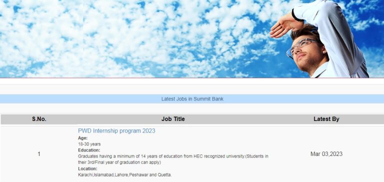 Summit Bank PWD Internship Programs 2025 Apply Online