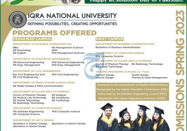 Iqra National University Peshawar Admission 2023