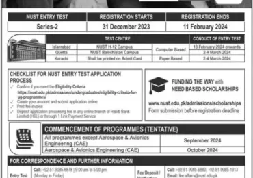 NUST University Karachi Admission 2024