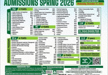 International Islamic University Admission 2026