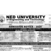 NED University Karachi Admission 2024 Undergraduate Form, Last Date