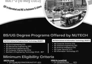 NUTECH Admission 2025 National University of Technology