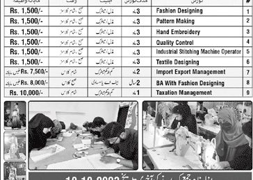 Pakistan Knitwear Training Institute Admissions 2023 Form