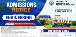 UET Peshawar Undergraduate Admission 2026